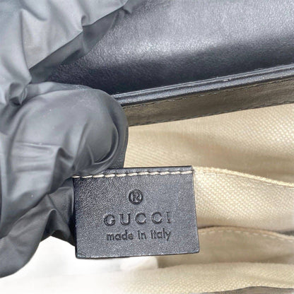Gucci Guccissima Leather Medium Emily Shoulder Bag Black GHW