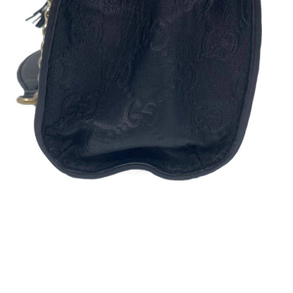 Gucci Guccissima Leather Medium Emily Shoulder Bag Black GHW