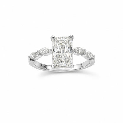 JANARY Radiant Cut Diamond Ring in 18k White Gold