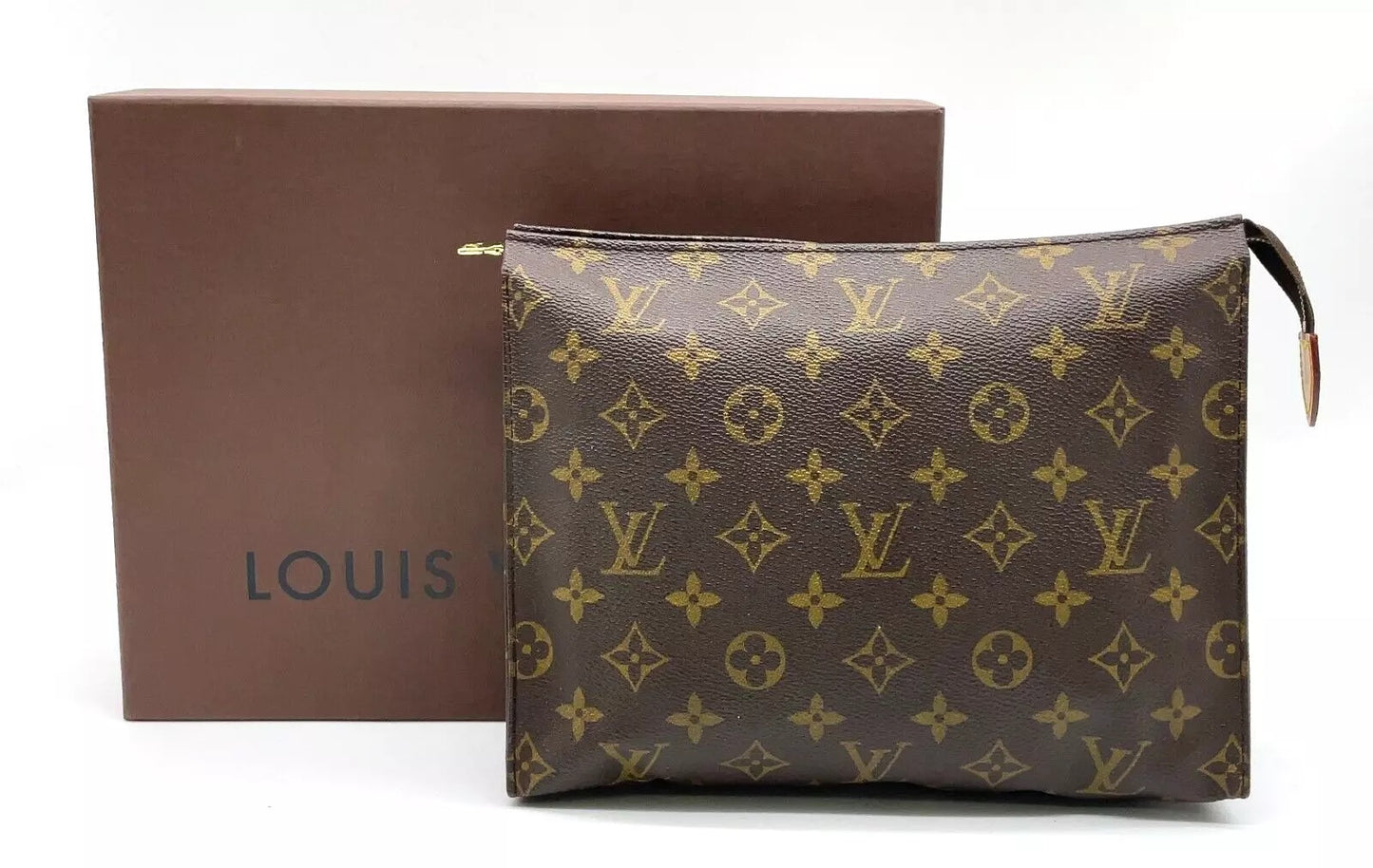 LOUIS VUITTON Monogram Poche Toilette 26 Clutch Bag W/Box