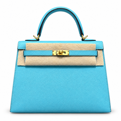 Hermès Kelly 25 Bleu Atoll Epsom Leather GHW