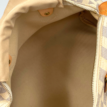 Louis Vuitton Damier Azur Canvas 30 Speedy Bag White GHW