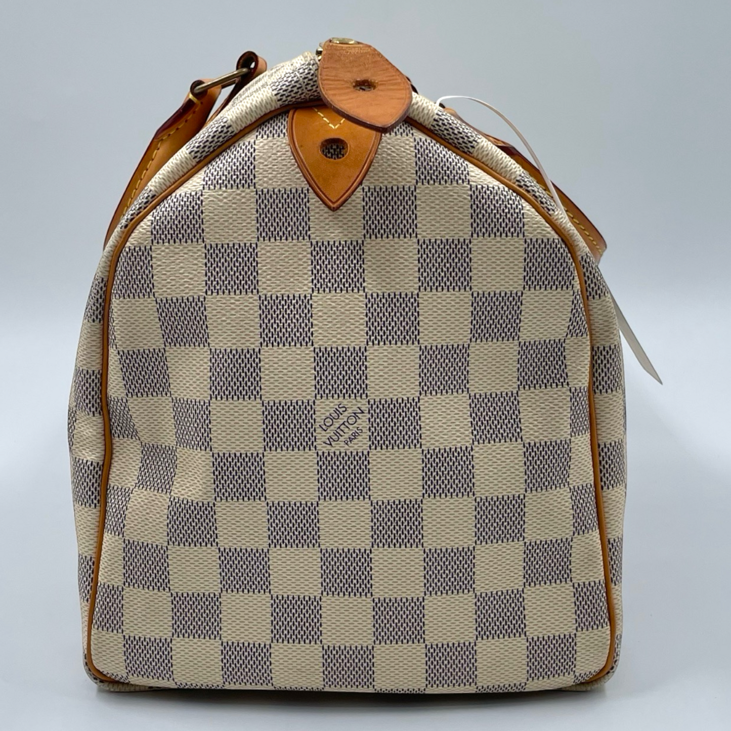 Louis Vuitton Damier Azur Canvas 30 Speedy Bag White GHW