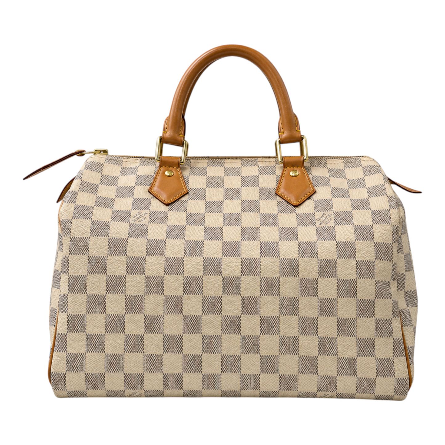 Louis Vuitton Damier Azur Canvas 30 Speedy Bag White GHW