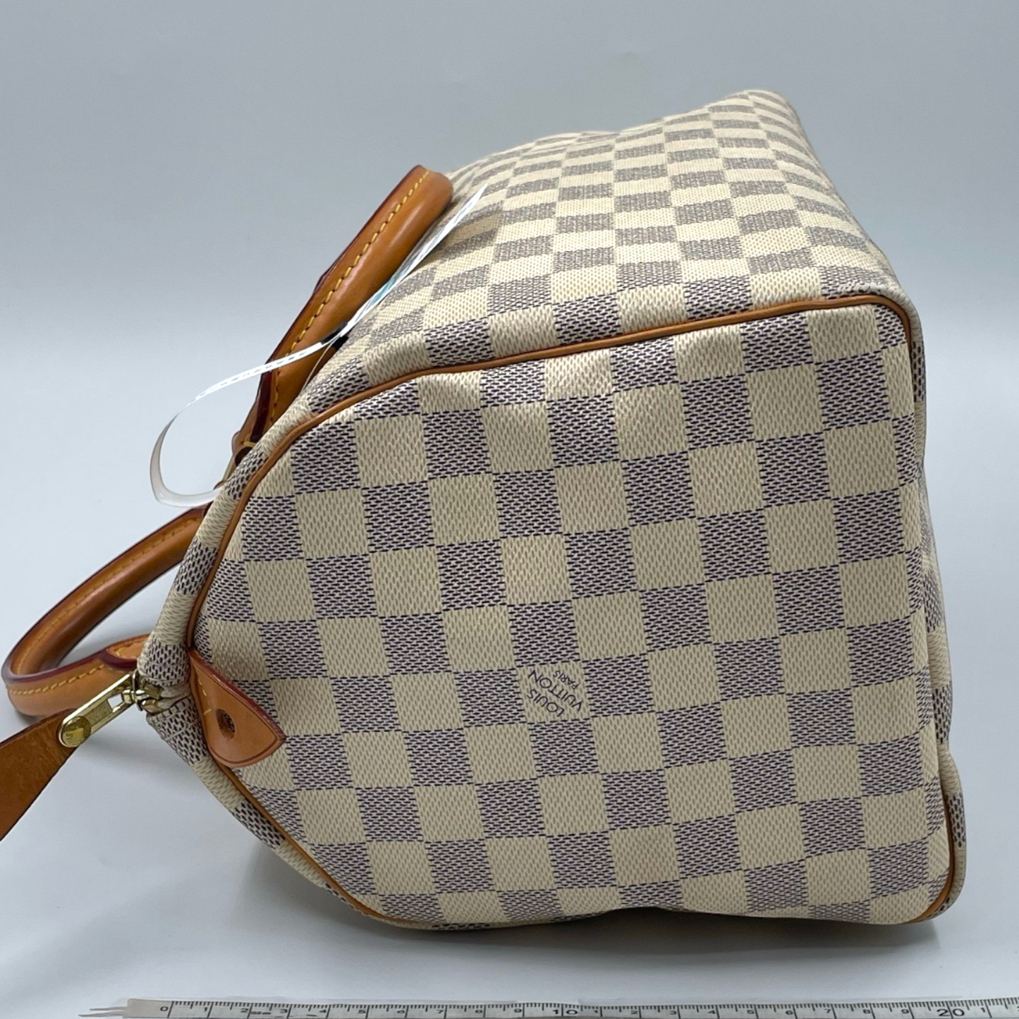 Louis Vuitton Damier Azur Canvas 30 Speedy Bag White GHW