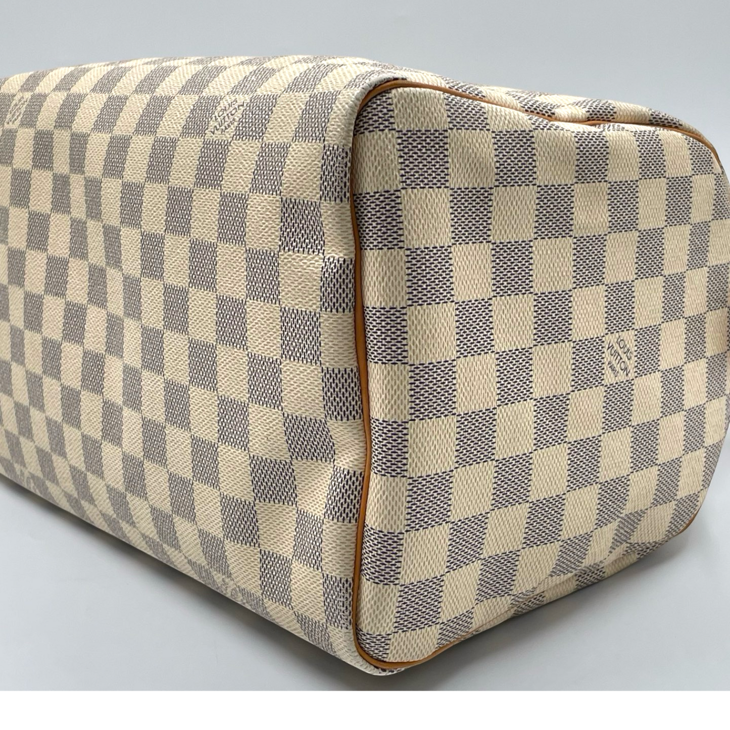 Louis Vuitton Damier Azur Canvas 30 Speedy Bag White GHW