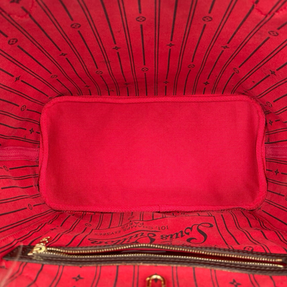 Louis Vuitton Damier Ebene Neverfull MM Cerise Interior