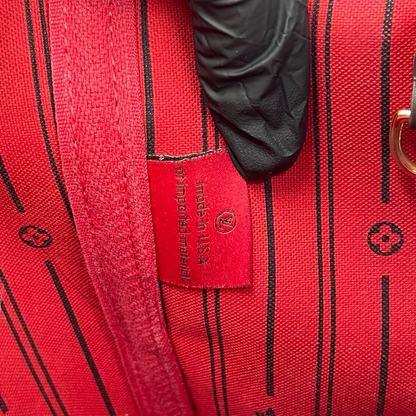 Louis Vuitton Damier Ebene Neverfull MM Cerise Interior