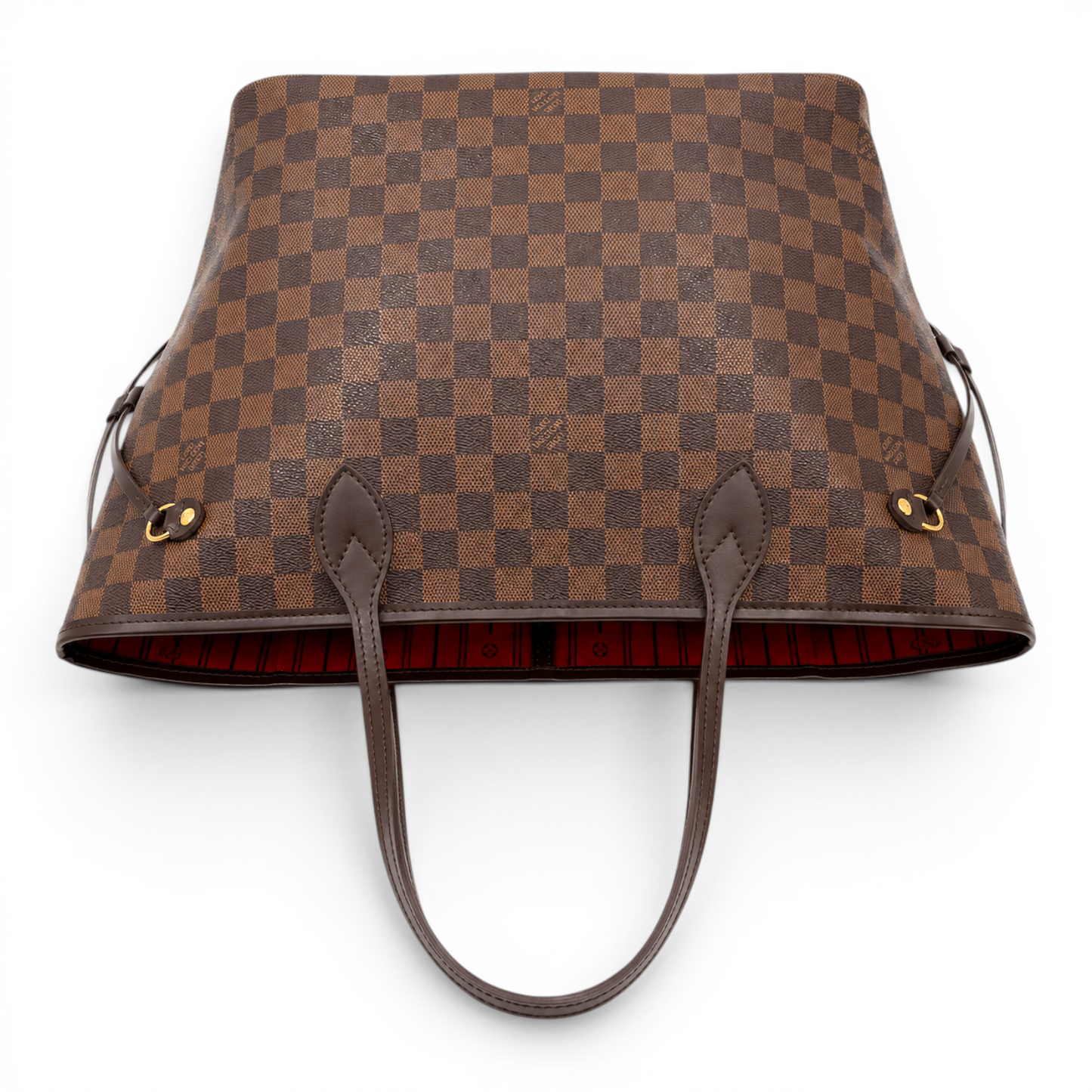 Louis Vuitton Damier Ebene Neverfull MM Cerise Interior