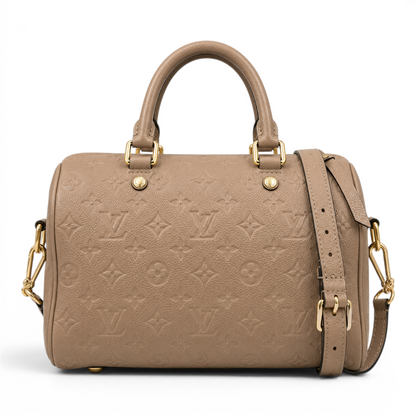 Louis Vuitton Monogram Empreinte Leather Speedy Bandouliere 25 Bag Dune GHW