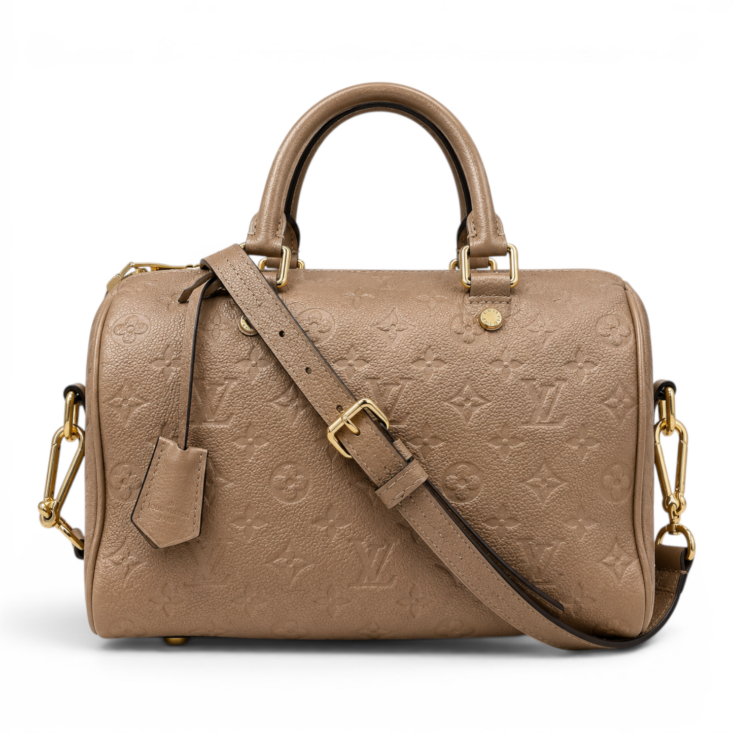 Louis Vuitton Monogram Empreinte Leather Speedy Bandouliere 25 Bag Dune GHW