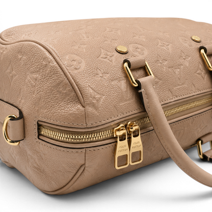 Louis Vuitton Monogram Empreinte Leather Speedy Bandouliere 25 Bag Dune GHW