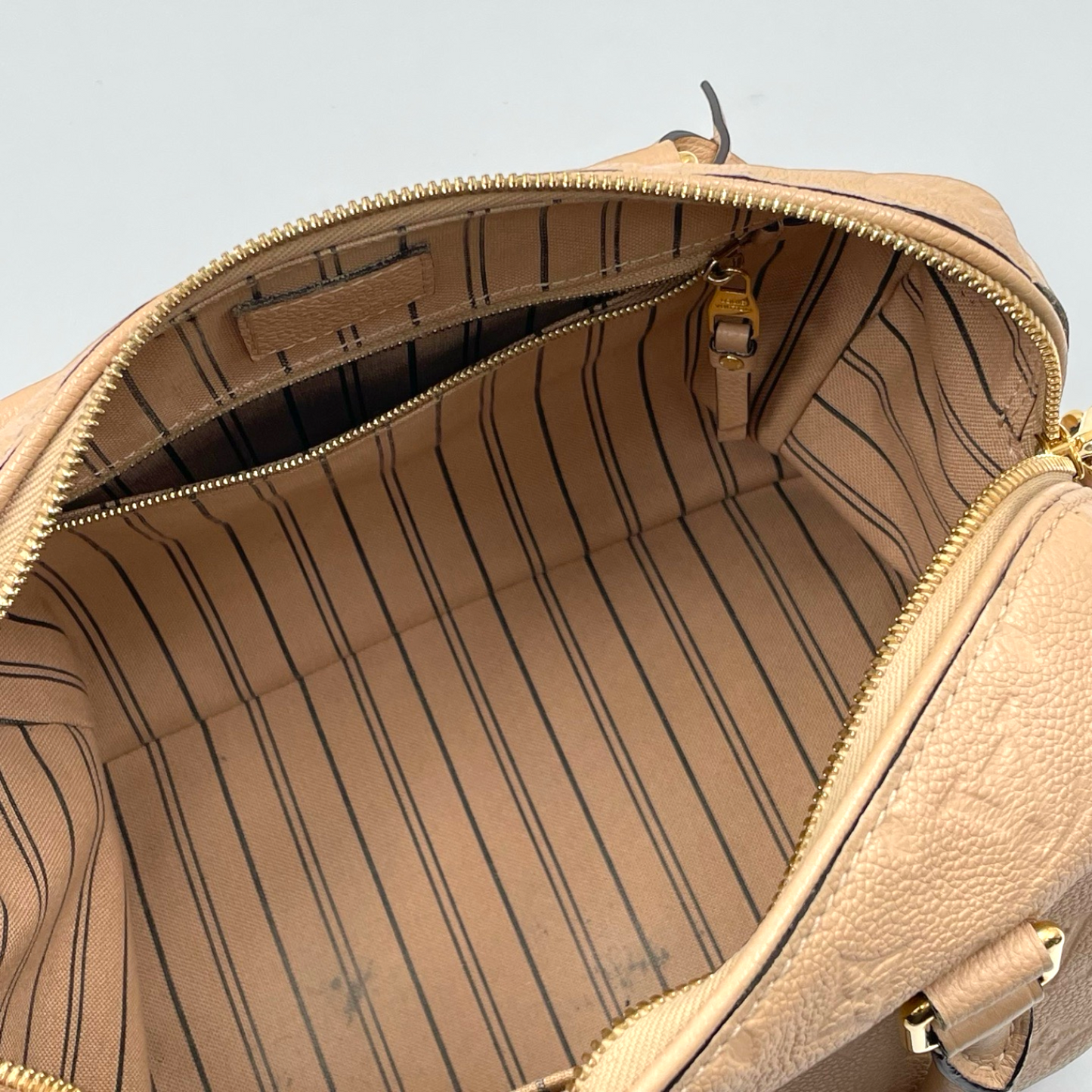Louis Vuitton Monogram Empreinte Leather Speedy Bandouliere 25 Bag Dune GHW