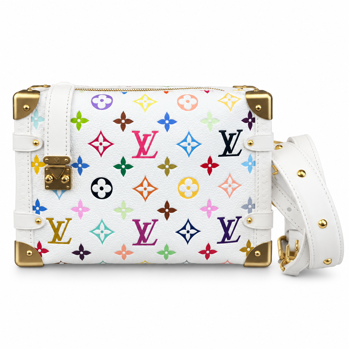 Louis Vuitton x Takashi Murakami Side Trunk White Multicolor Monogram