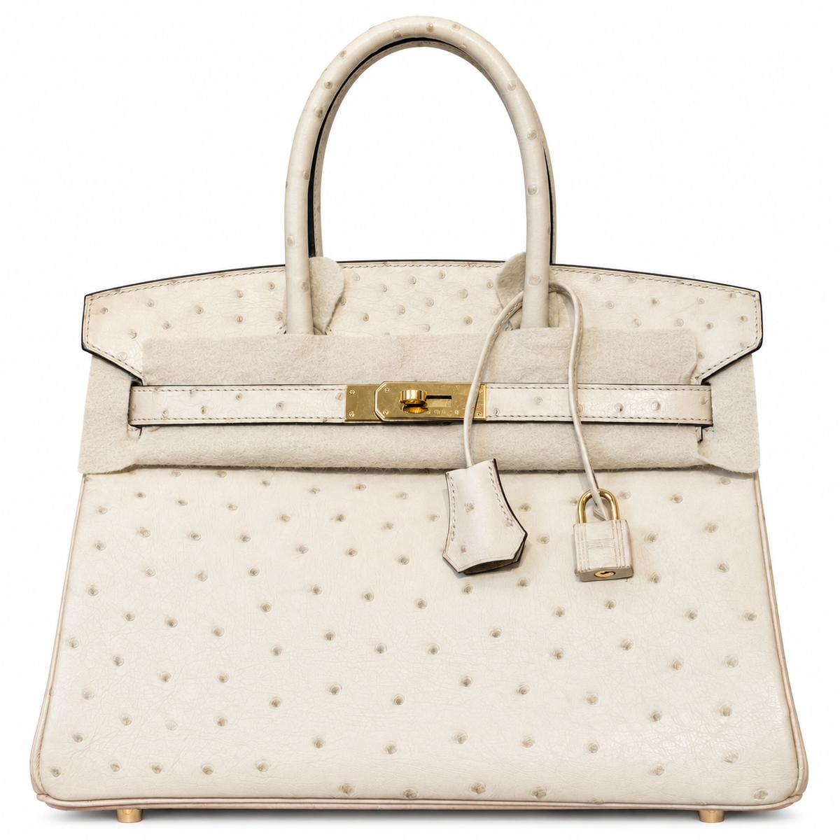 Hermès Birkin 30 Cream White Ostrich Leather GHW