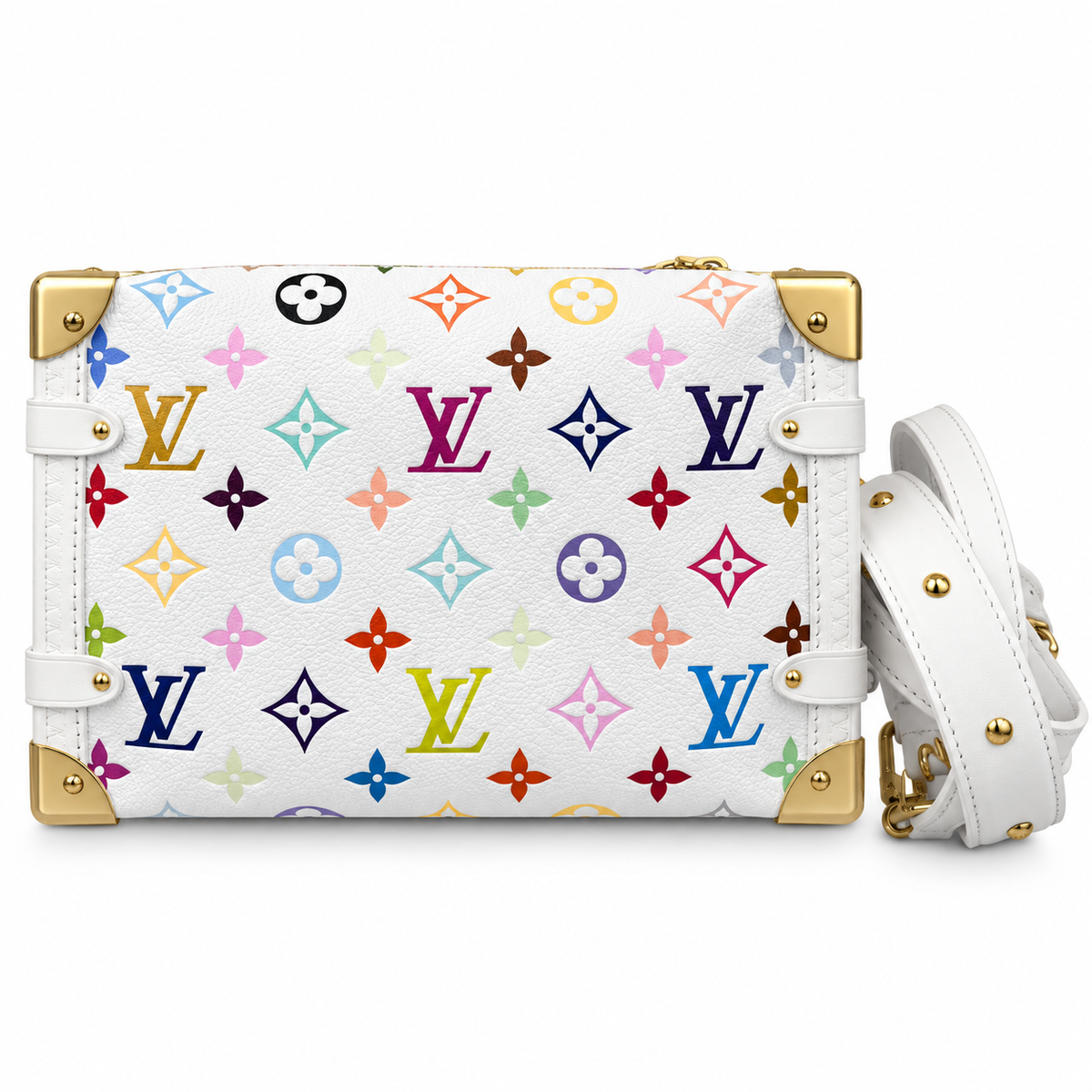 Louis Vuitton x Takashi Murakami Side Trunk White Multicolor Monogram