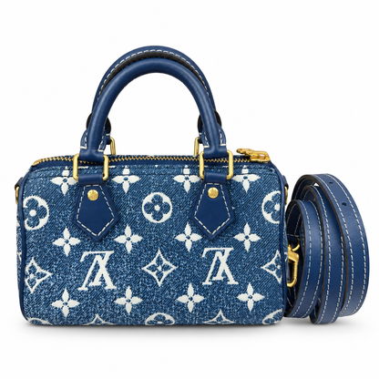Louis Vuitton Nano Speedy Blue Monogram Denim
