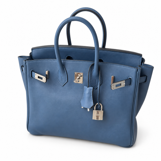 Hermès Birkin 25 Bleu Brighton Sikkim Leather PHW
