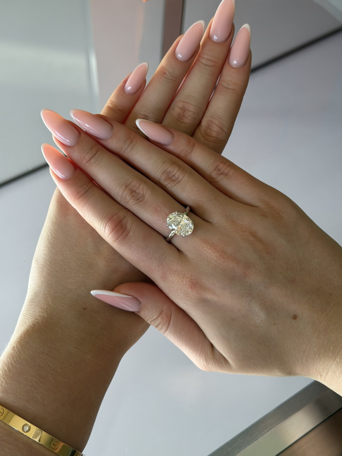 Oval Cut Diamond Ring in 14k White Gold