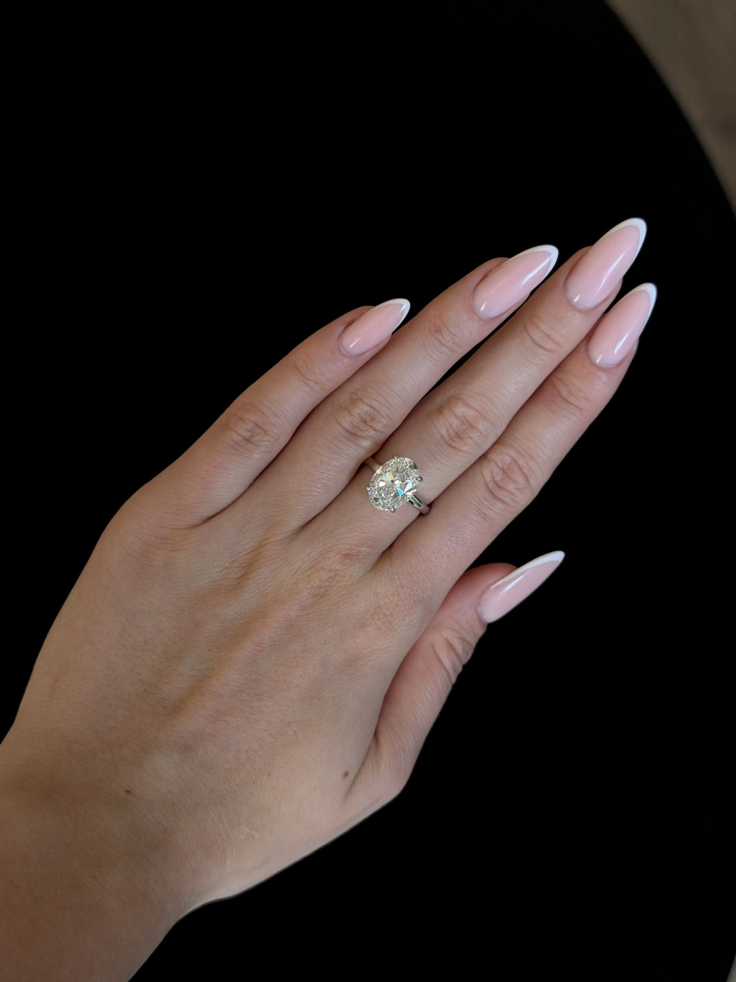 Oval Cut Diamond Ring in 14k White Gold