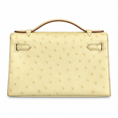 Hermès Mini Kelly Pochette Beton Ostrich Leather