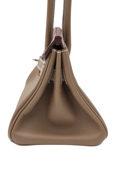 Hermès Shoulder Birkin 29 in Etoupe Evercolor PHW