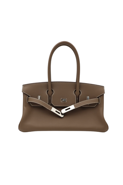 Hermès Shoulder Birkin 29 in Etoupe Evercolor PHW