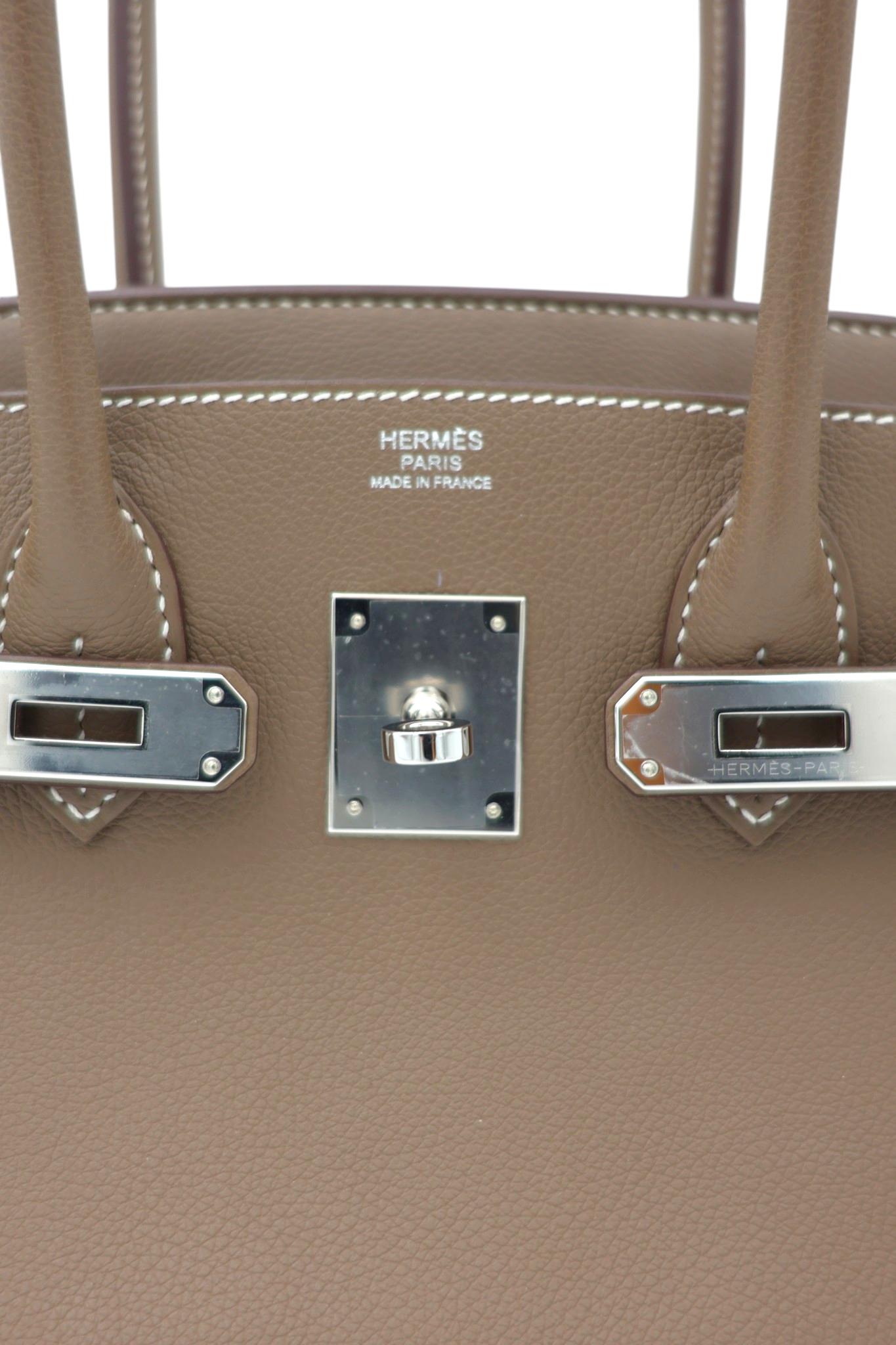Hermès Shoulder Birkin 29 in Etoupe Evercolor PHW
