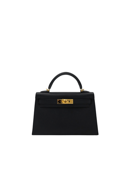 Hermès Mini Kelly 20 Sellier in Noir Epsom GHW