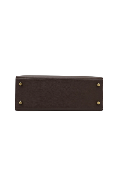Hermes Kelly 25 Tricolor Sellier in Ecorce, Etoupe and Noir Epsom GHW
