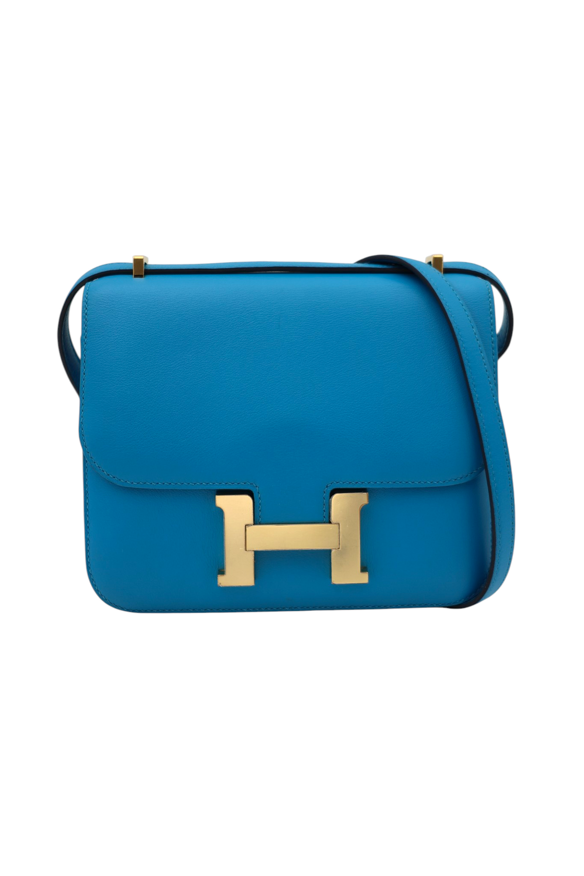 Hermès Constance 18 Mini in Bleu Zanzibar Evercolor Leather with Gold Hardware