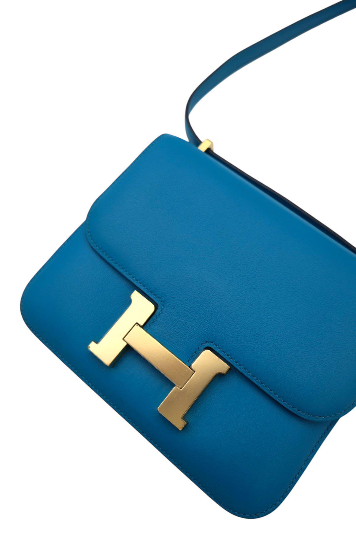 Hermès Constance 18 Mini in Bleu Zanzibar Evercolor Leather with Gold Hardware