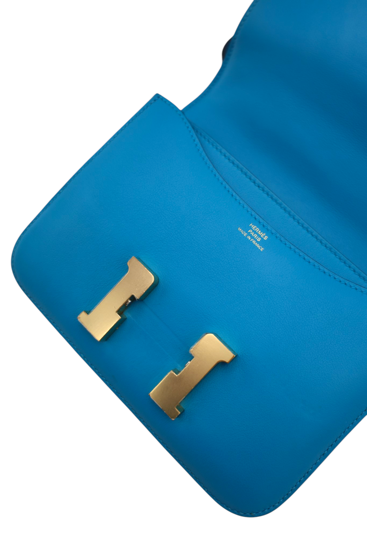 Hermès Constance 18 Mini in Bleu Zanzibar Evercolor Leather with Gold Hardware