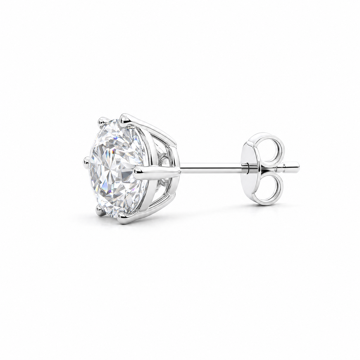 JANARY Round Brilliant 12.23-Carat Lab-Grown Diamond Stud Earrings in 18K White Gold