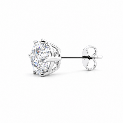 JANARY Round Brilliant 12.23-Carat Lab-Grown Diamond Stud Earrings in 18K White Gold
