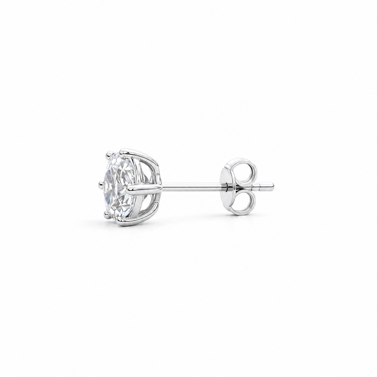 JANARY Round Brilliant 2 Carats Lab-Grown Diamond Stud Earrings in 18K White Gold