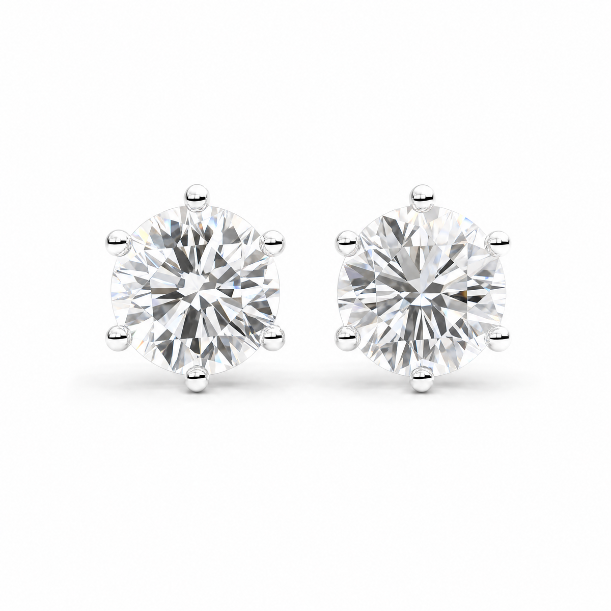 JANARY Round Brilliant 12.23-Carat Lab-Grown Diamond Stud Earrings in 18K White Gold
