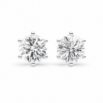 JANARY Round Brilliant 12.23-Carat Lab-Grown Diamond Stud Earrings in 18K White Gold
