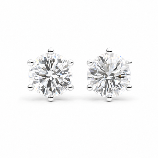 JANARY Round Brilliant 12.23-Carat Lab-Grown Diamond Stud Earrings in 18K White Gold