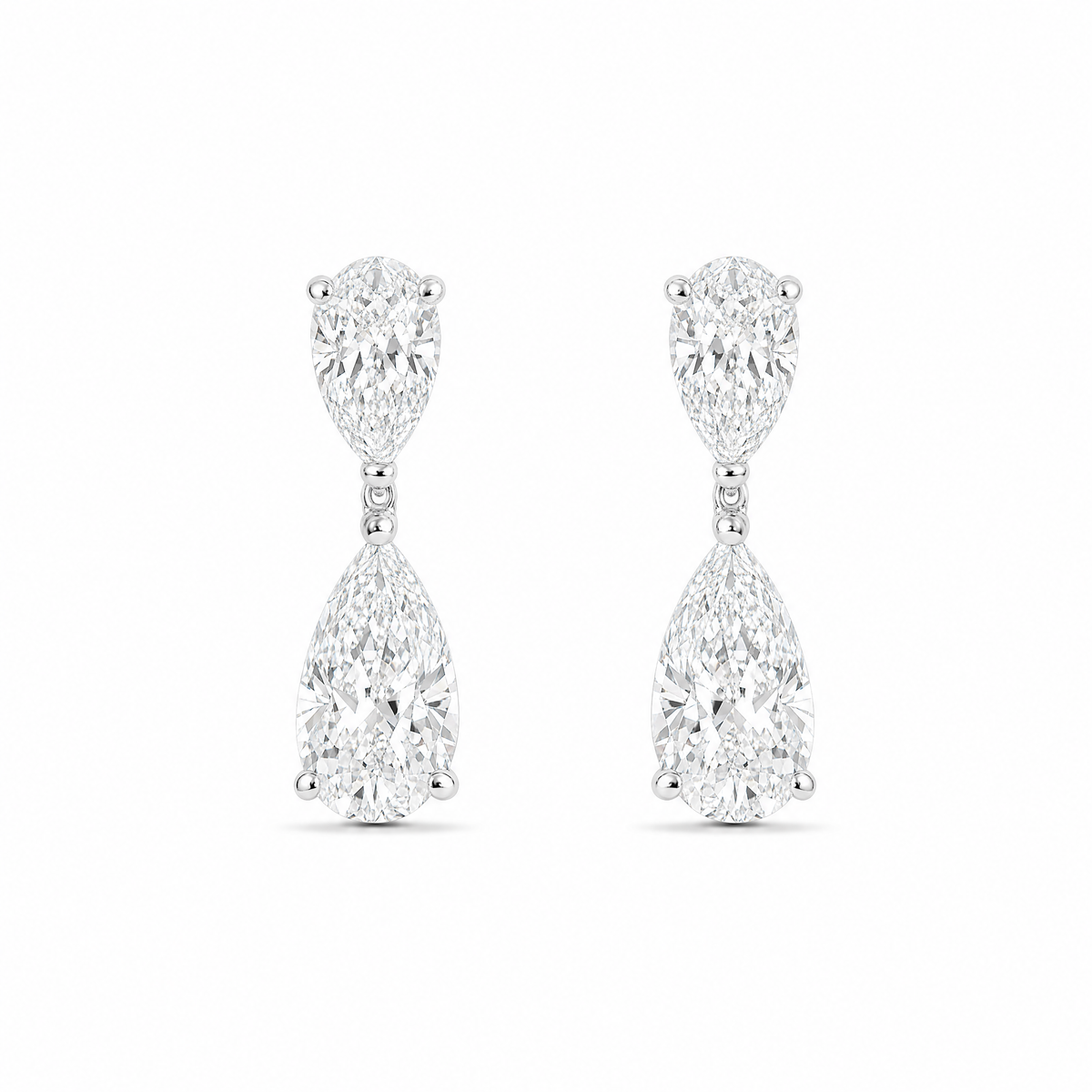 JANARY Pear 6-Carat Lab-Grown Diamond Drop Earrings in 18K White Gold