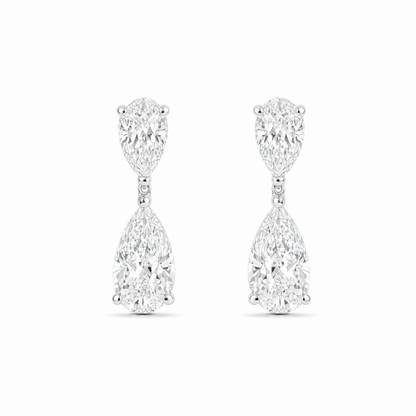 JANARY Pear 6-Carat Lab-Grown Diamond Drop Earrings in 18K White Gold