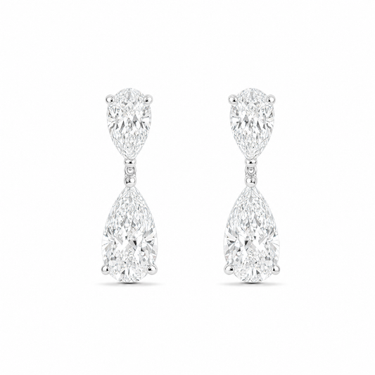 JANARY Pear 6-Carat Lab-Grown Diamond Drop Earrings in 18K White Gold