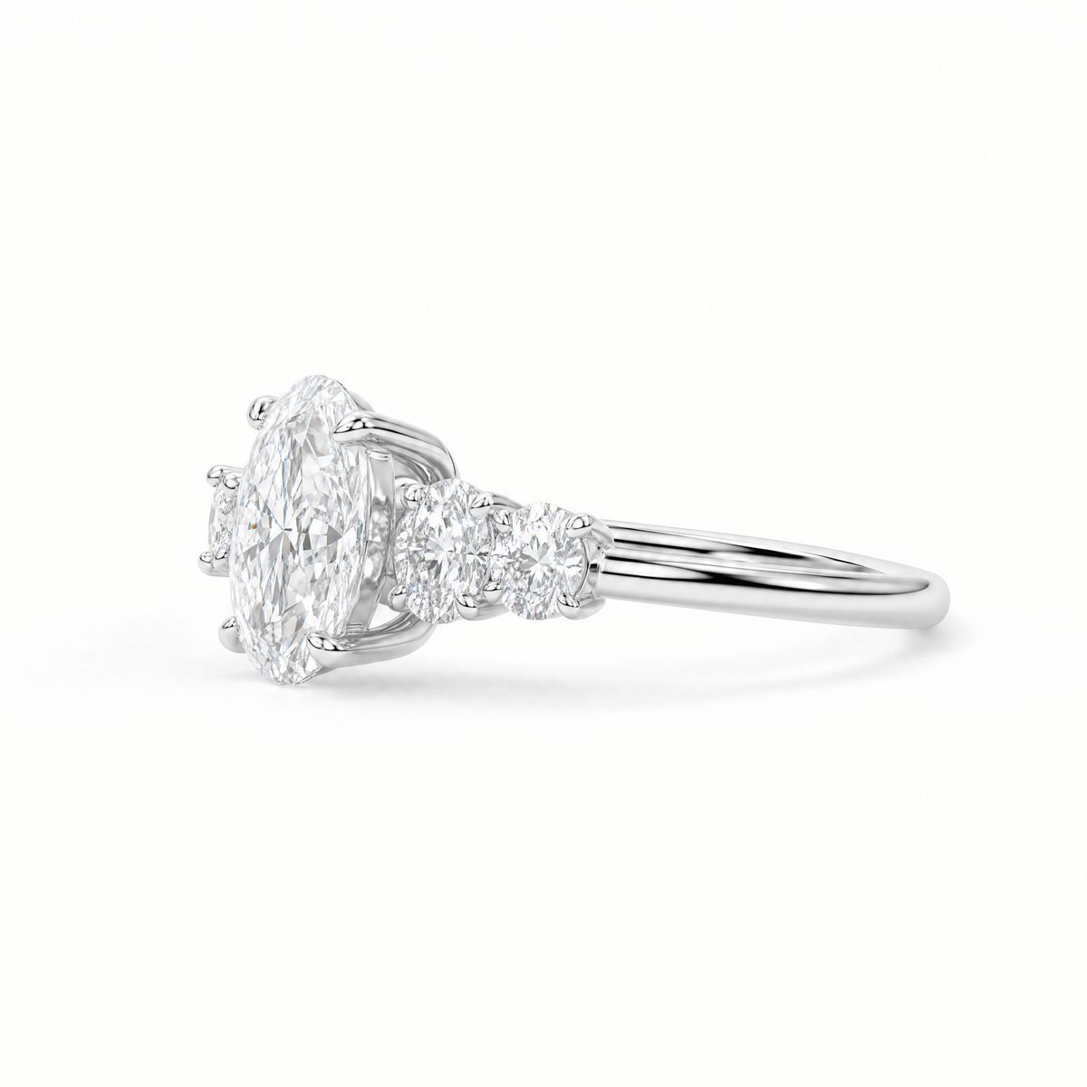 JANARY Oval Modified Brilliant 7.02-Carat Lab-Grown Diamond Ring in 18K White Gold