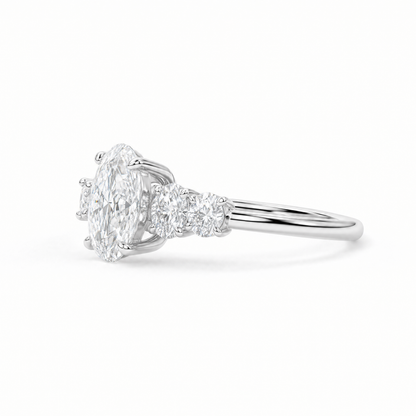 JANARY Oval Modified Brilliant 7.02-Carat Lab-Grown Diamond Ring in 18K White Gold
