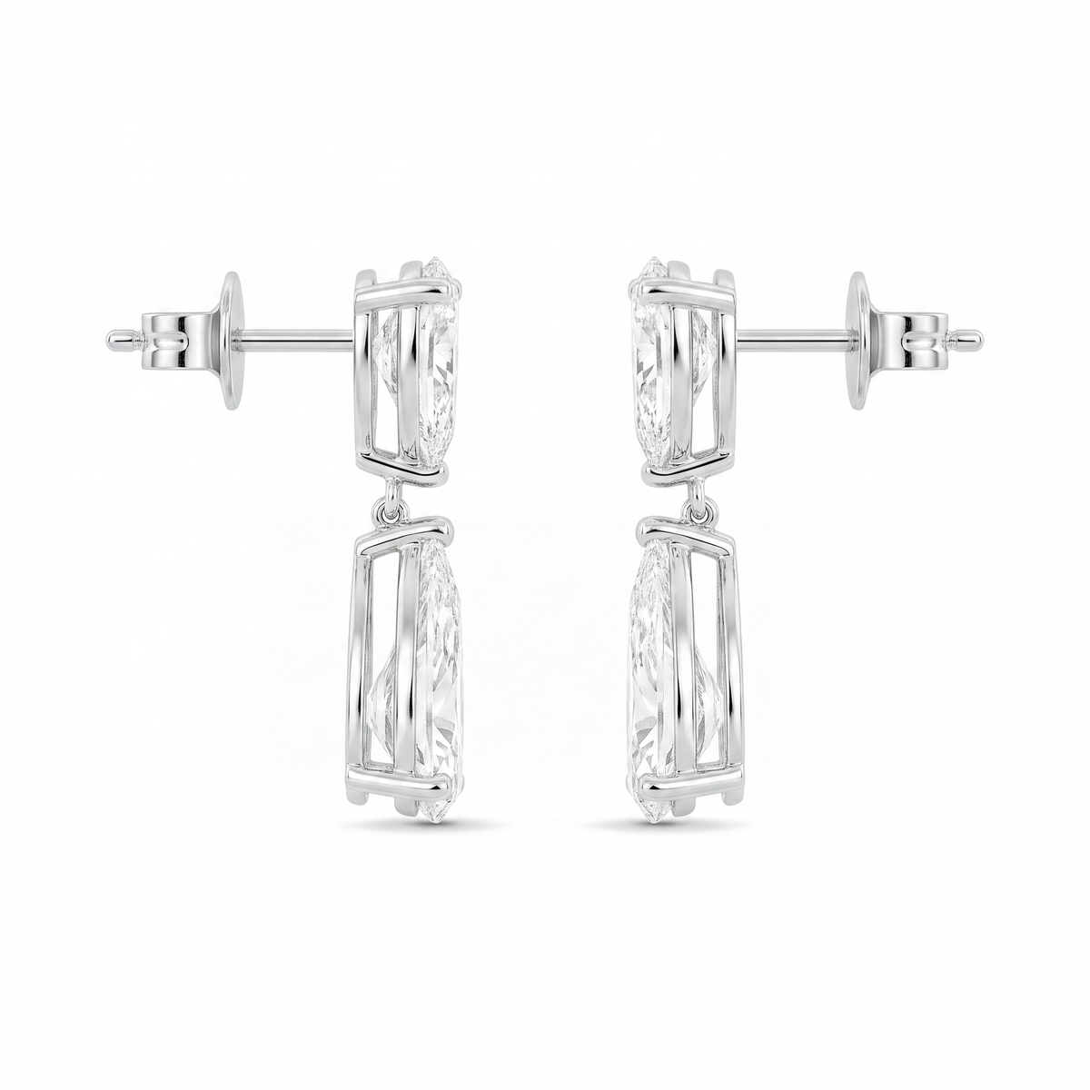 JANARY Pear 6-Carat Lab-Grown Diamond Drop Earrings in 18K White Gold