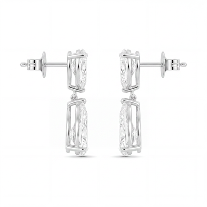 JANARY Pear 6-Carat Lab-Grown Diamond Drop Earrings in 18K White Gold