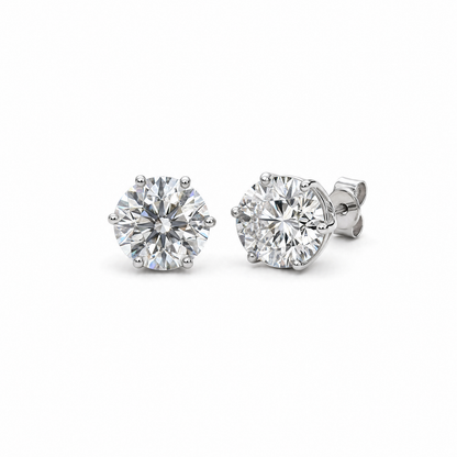 JANARY Round Brilliant 12.23-Carat Lab-Grown Diamond Stud Earrings in 18K White Gold