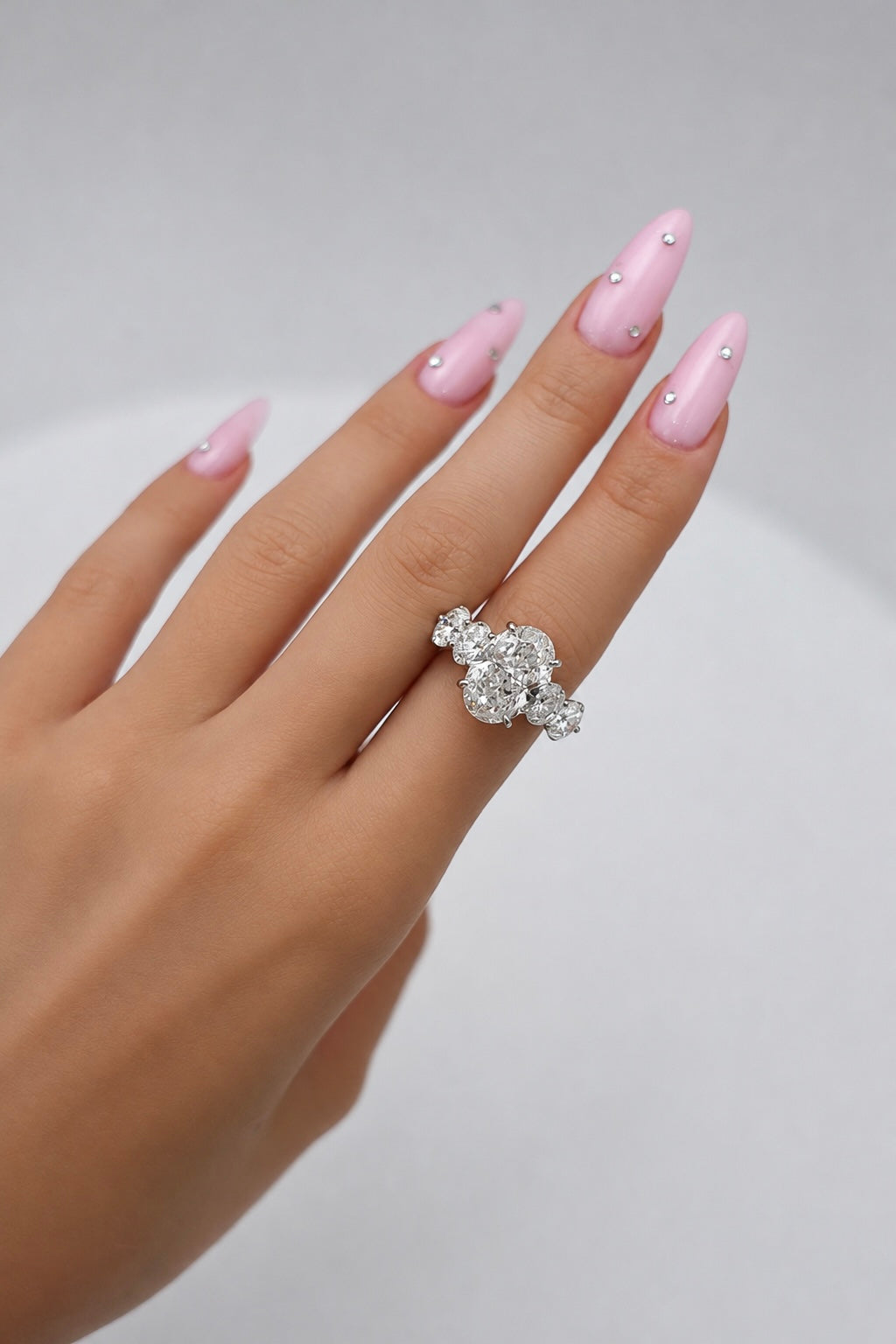 JANARY Oval Modified Brilliant 7.02-Carat Lab-Grown Diamond Ring in 18K White Gold