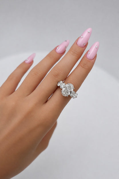 JANARY Oval Modified Brilliant 7.02-Carat Lab-Grown Diamond Ring in 18K White Gold