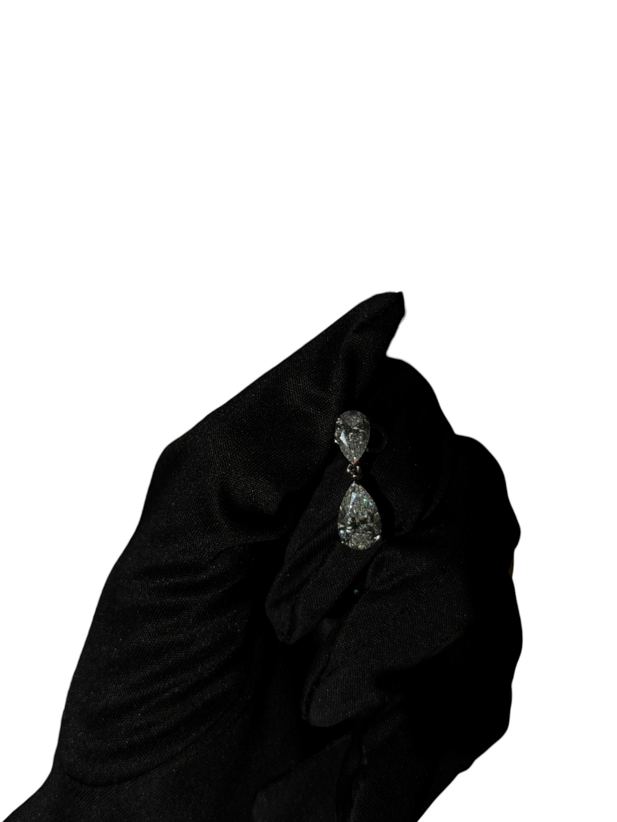 JANARY Pear 6-Carat Lab-Grown Diamond Drop Earrings in 18K White Gold